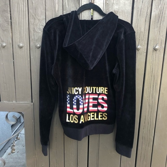 Juicy Couture Sweaters - Juicy Couture Los Angeles velour zip up hoodie